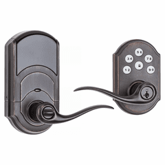 99120-038 - Kwikset SmartCode 912TNL TRL Electronic Tustin Door Lever with Z-Wave Plus 500-Chipset (in Venetian Bronze Finish)