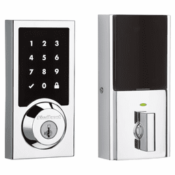 99160-043 - Kwikset 916 CNT SmartCode Touchscreen Contemporary Electronic Deadbolt with Z-Wave Plus 500-Chipset (in Polished Chrome Finish)