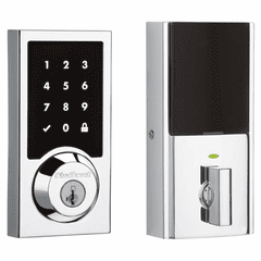 99160-043 - Kwikset 916 CNT SmartCode Touchscreen Contemporary Electronic Deadbolt with Z-Wave Plus 500-Chipset (in Polished Chrome Finish)