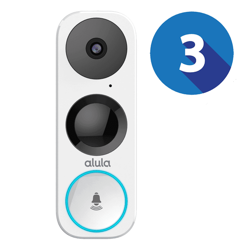 Alula Standalone 3-Video Doorbells Monitoring Services (Powered by Alula App)