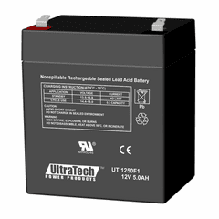 IM-1250F1 - UltraTech Sealed Lead Acid Alarm Battery (12-Volt, 4.5 Ah)